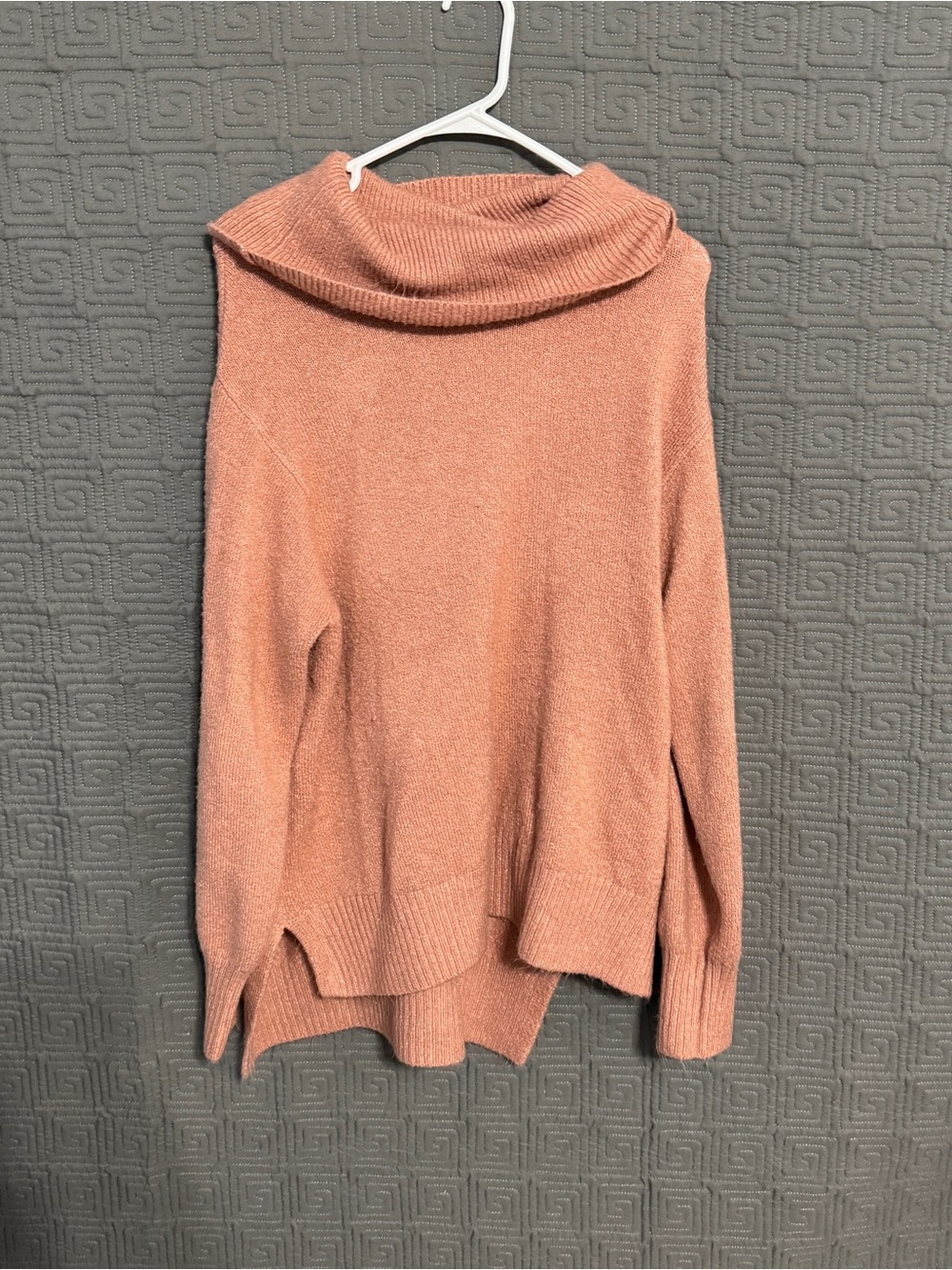 Ava & Viv Sparkle Cowl Neck Tunic Sweater Pink Metallic Side Slits Plus Size X